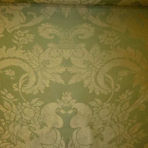 Beacon Hill Leaf Stencil Mint Julep Damask Fabric - Picture 2 of 8